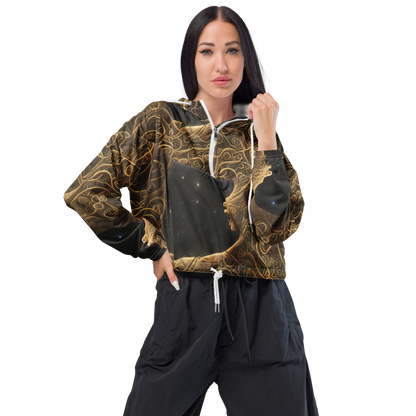 Women's Cropped Windbreaker - Gilded Reverie