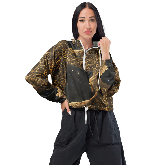 Women's Cropped Windbreaker - Gilded Reverie