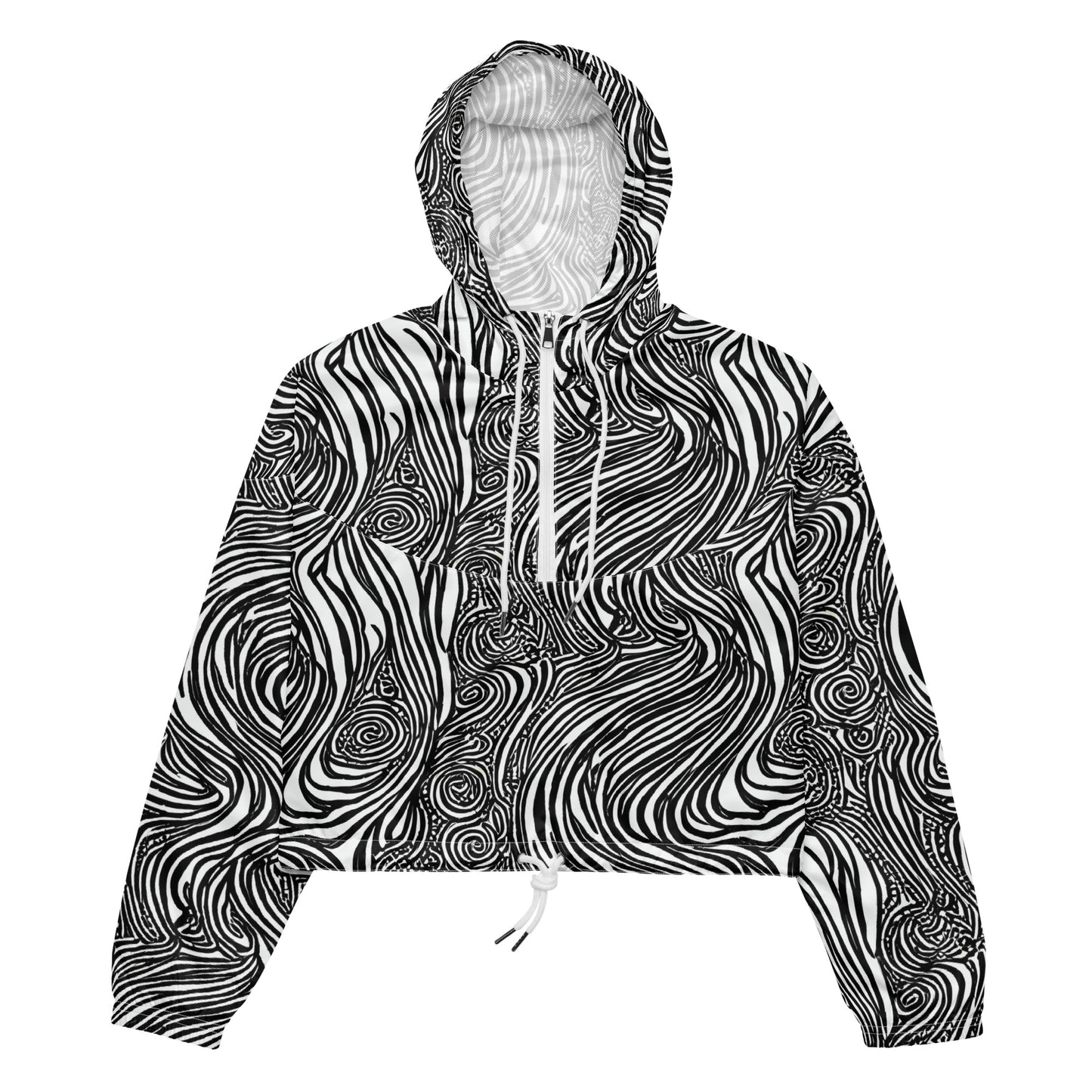 Women's Cropped Windbreaker - Tidal Tangle