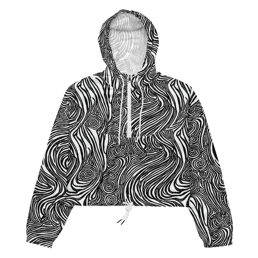 Women's Cropped Windbreaker - Tidal Tangle
