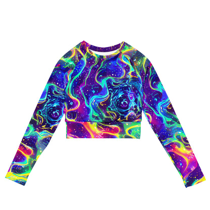 Long Sleeve Crop Top - Liquid Light Show