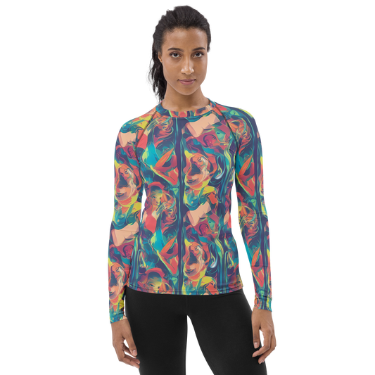 Women's Rash Guard - Neon Aurora