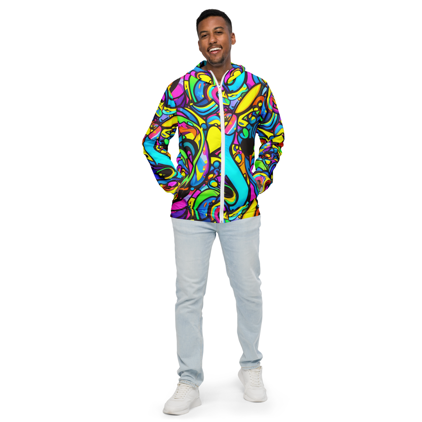 Men's Windbreaker - Kaleidoscopic Flow