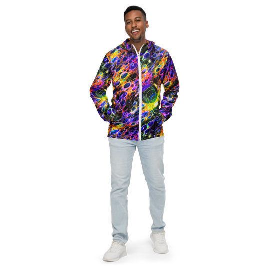 Men's Windbreaker - Neon Orbits