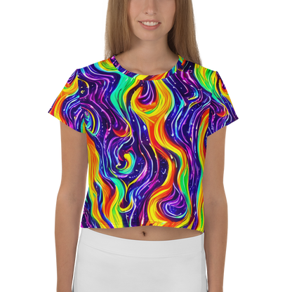 Women's Crop Tee - Galactic Flames