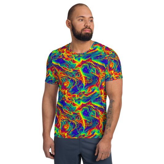 Men's Athletic T-Shirt - Nebula Symphony