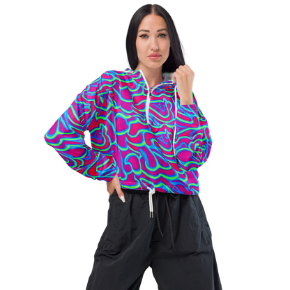 Women's Cropped Windbreaker - Aquatic Ember