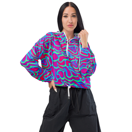 Women's Cropped Windbreaker - Aquatic Ember