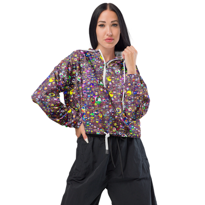 Women's Cropped Windbreaker - Eyes of Enchantment