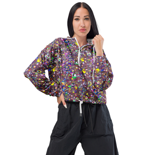 Women's Cropped Windbreaker - Eyes of Enchantment