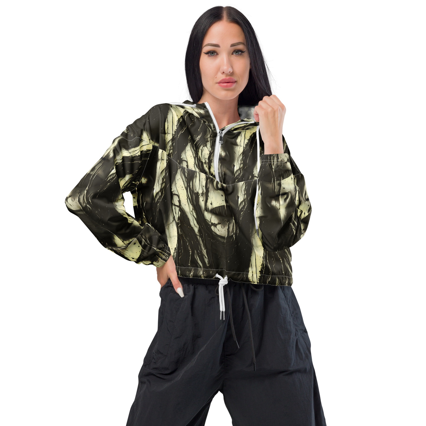 Women's Cropped Windbreaker - Eclipse Veil