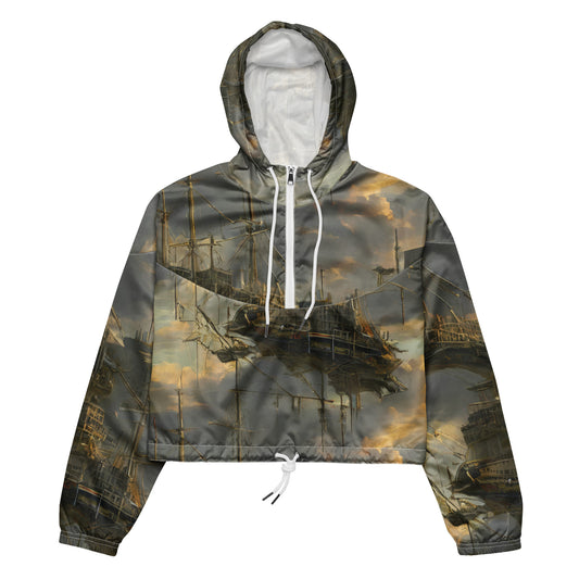 Women's Cropped Windbreaker - Ethereal Armada