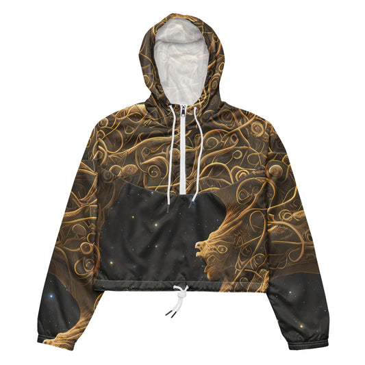 Women's Cropped Windbreaker - Gilded Reverie