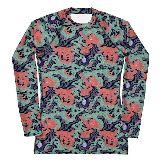 Women's Rash Guard - Cosmic Coral
