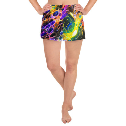 Women’s Athletic Shorts - Neon Orbits