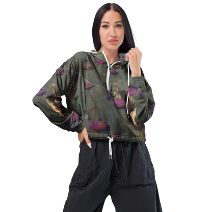 Women's Cropped Windbreaker - Ethereal Bloom