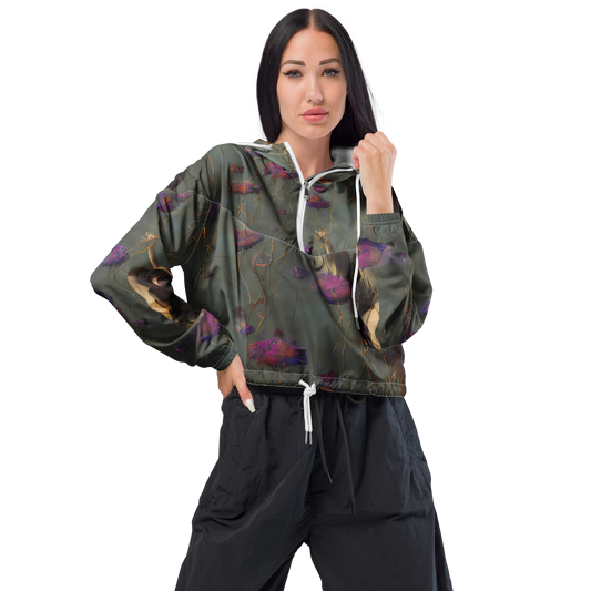 Women's Cropped Windbreaker - Ethereal Bloom