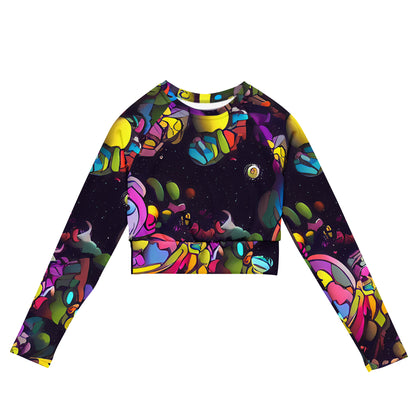 Long Sleeve Crop Top - Galactic Playground