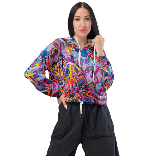 Women's Cropped Windbreaker - Vibrant Fusion