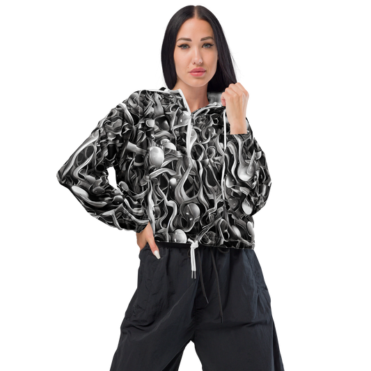 Women's Cropped Windbreaker - Fluid Monochrome