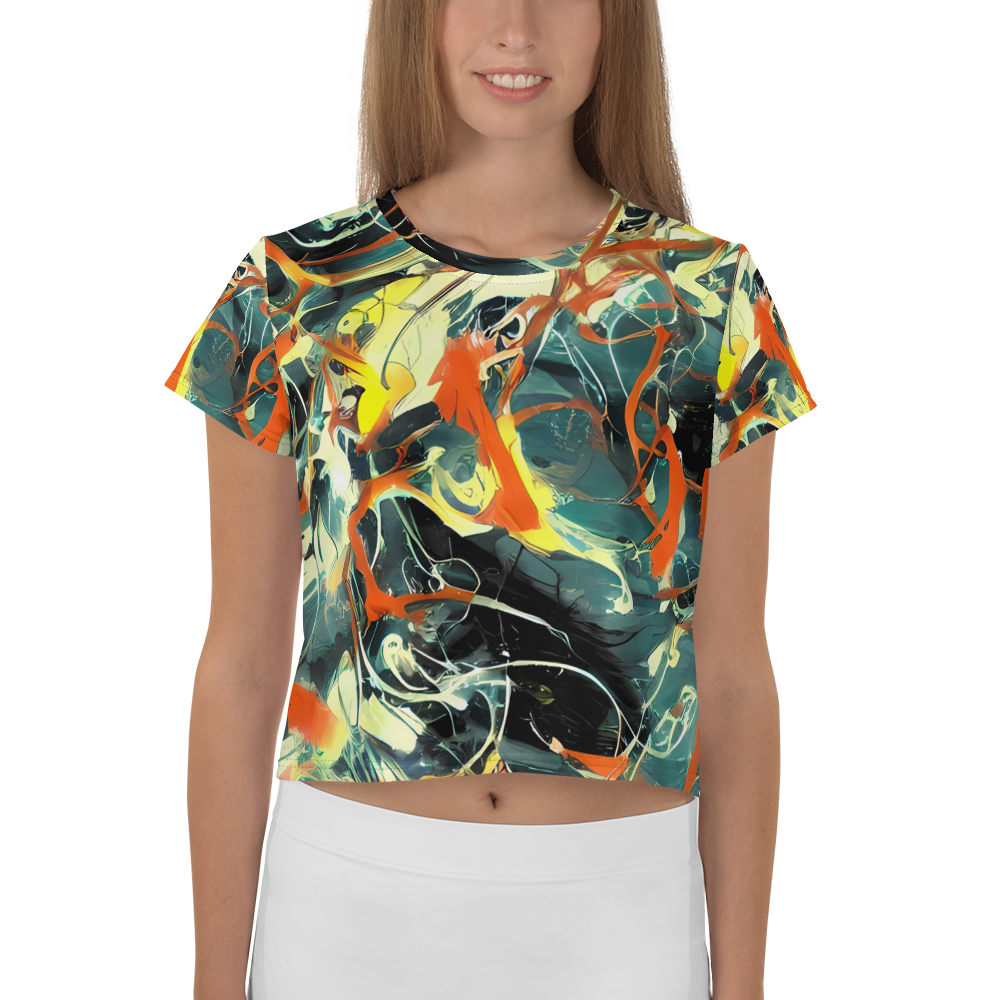 Women's Crop Tee - Fluid Firestorm