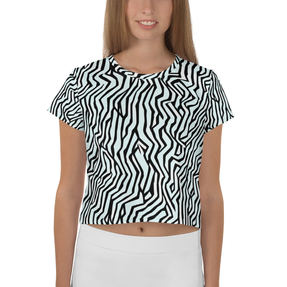 Women's Crop Tee - Echoing Stripes