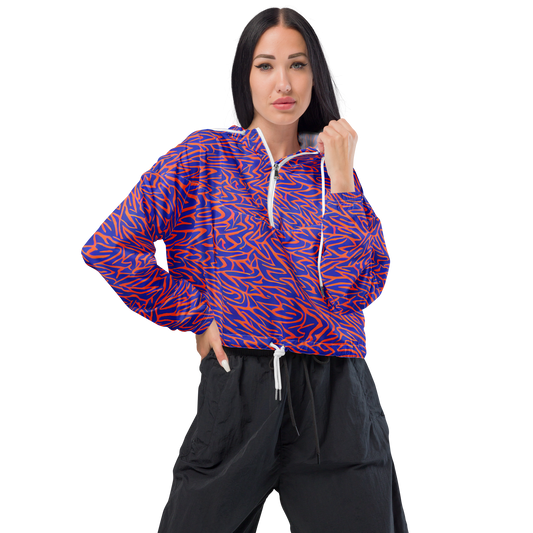 Women's Cropped Windbreaker - Sapphire Swirl