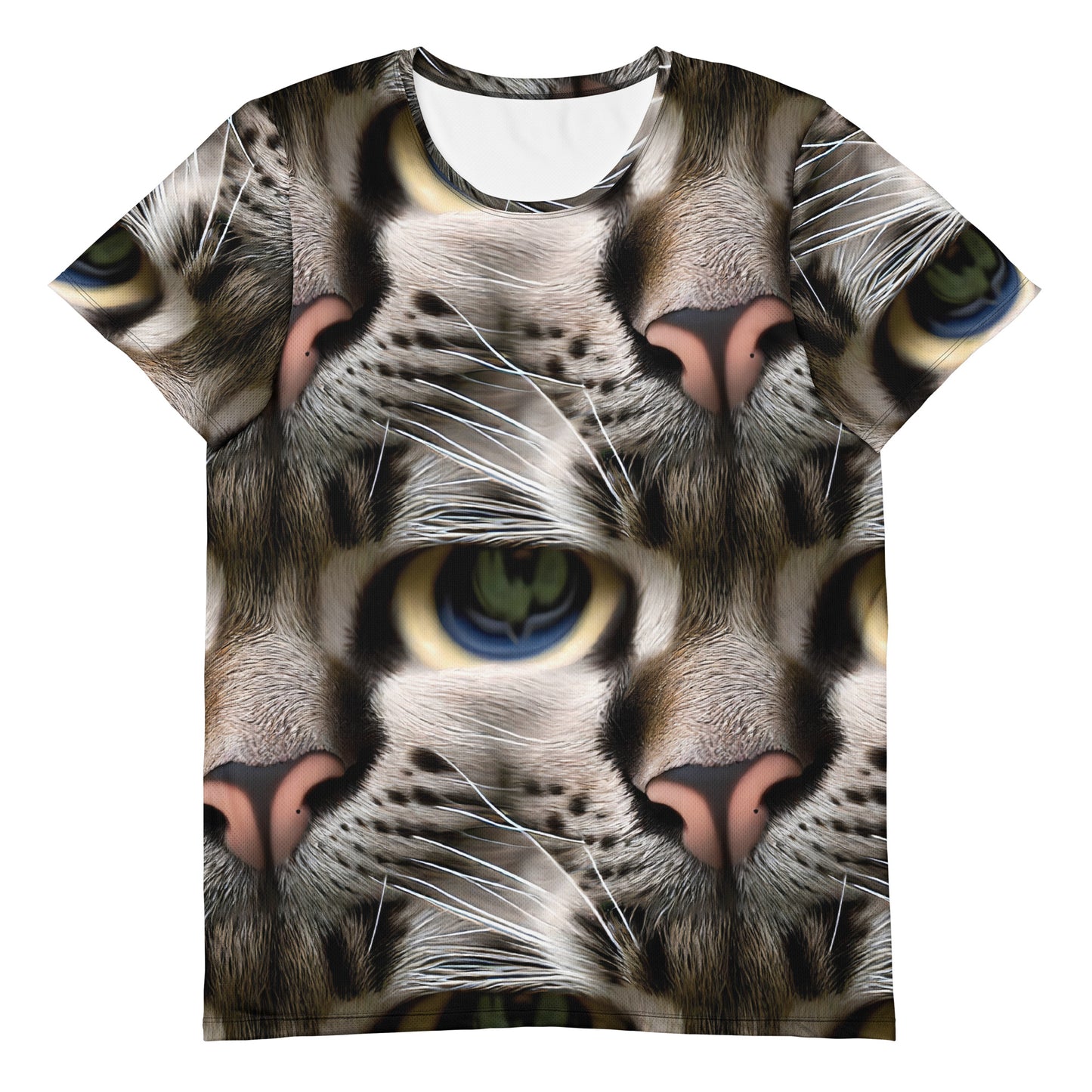 Men's Athletic T-Shirt - Feline Mirage