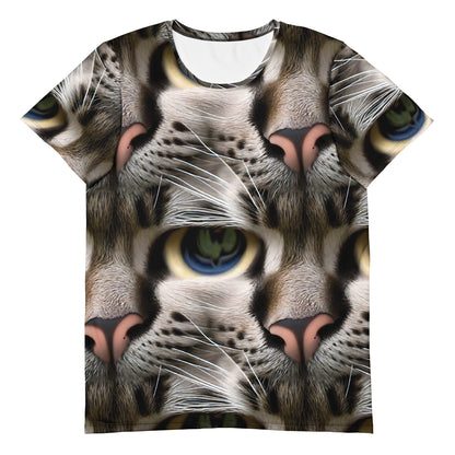 Men's Athletic T-Shirt - Feline Mirage