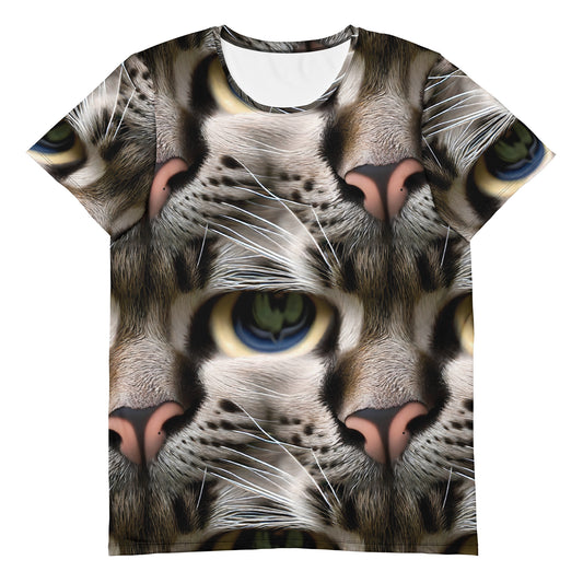 Men's Athletic T-Shirt - Feline Mirage