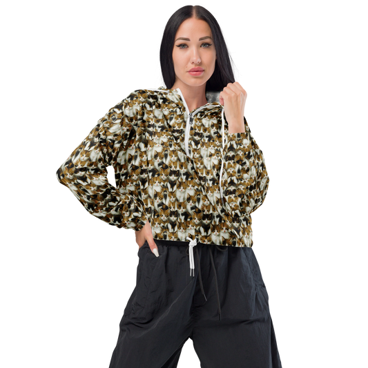 Women's Cropped Windbreaker - Cuddle Chaos