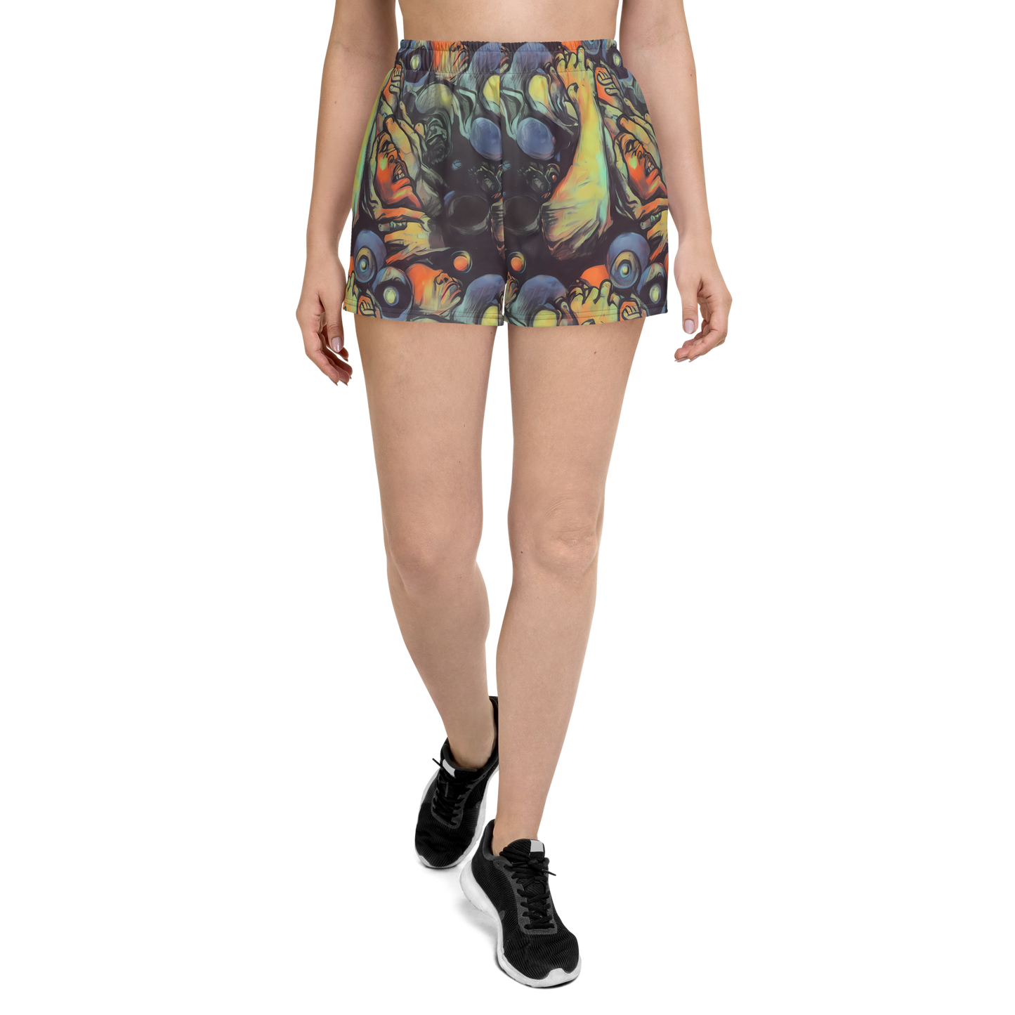 Women’s Athletic Shorts - Cosmic Scream