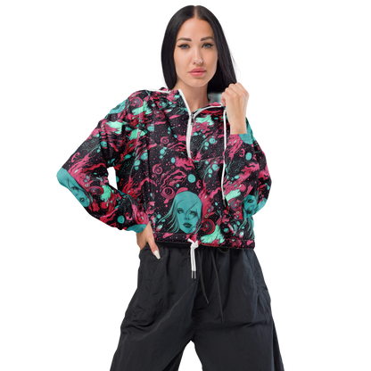 Women's Cropped Windbreaker - Spectral Dreamer