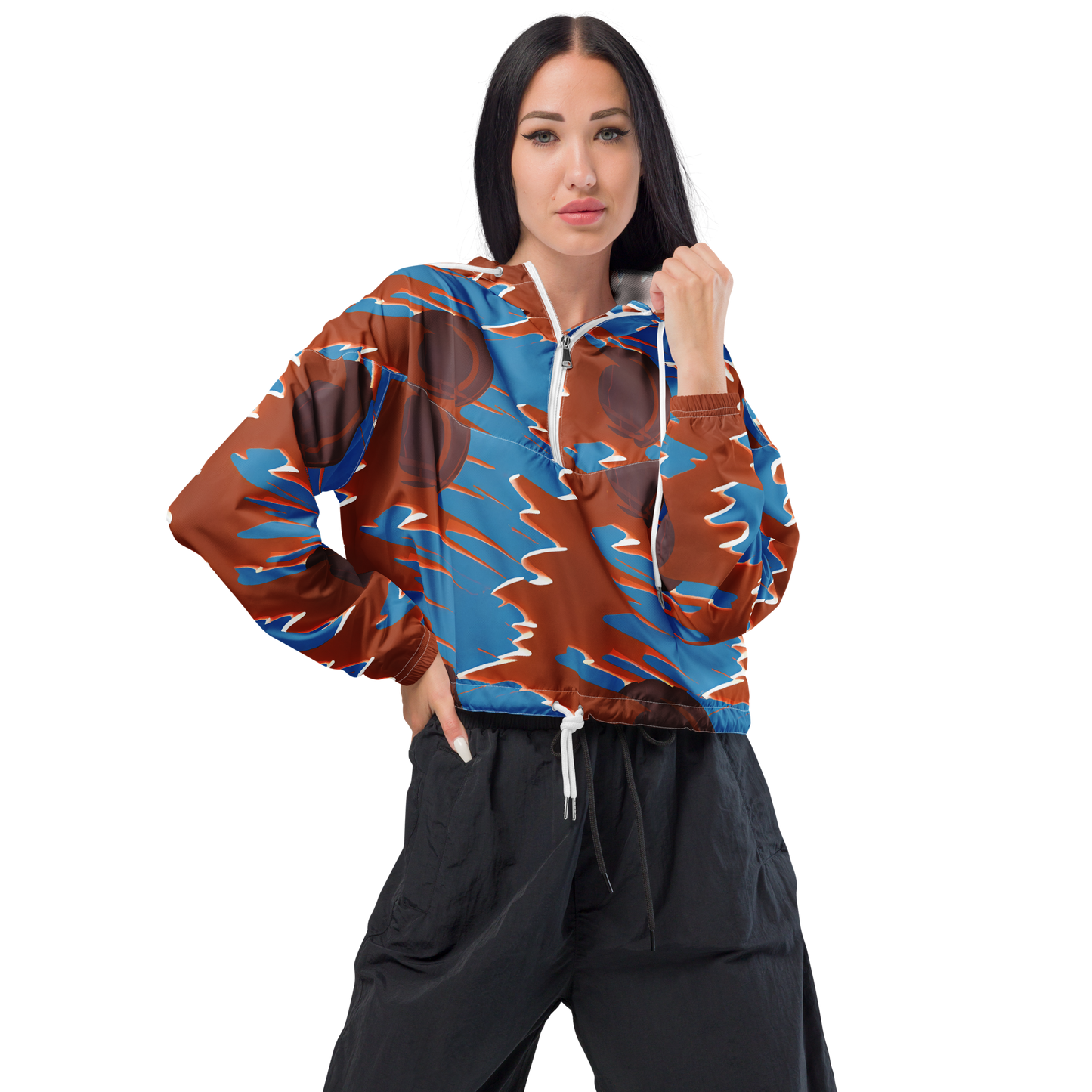 Women's Cropped Windbreaker - Desert Vortex