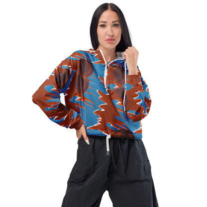 Women's Cropped Windbreaker - Desert Vortex