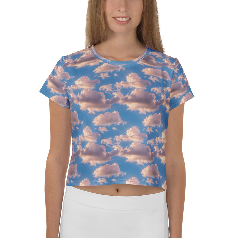 Women's Crop Tee - Cotton Candy Skies