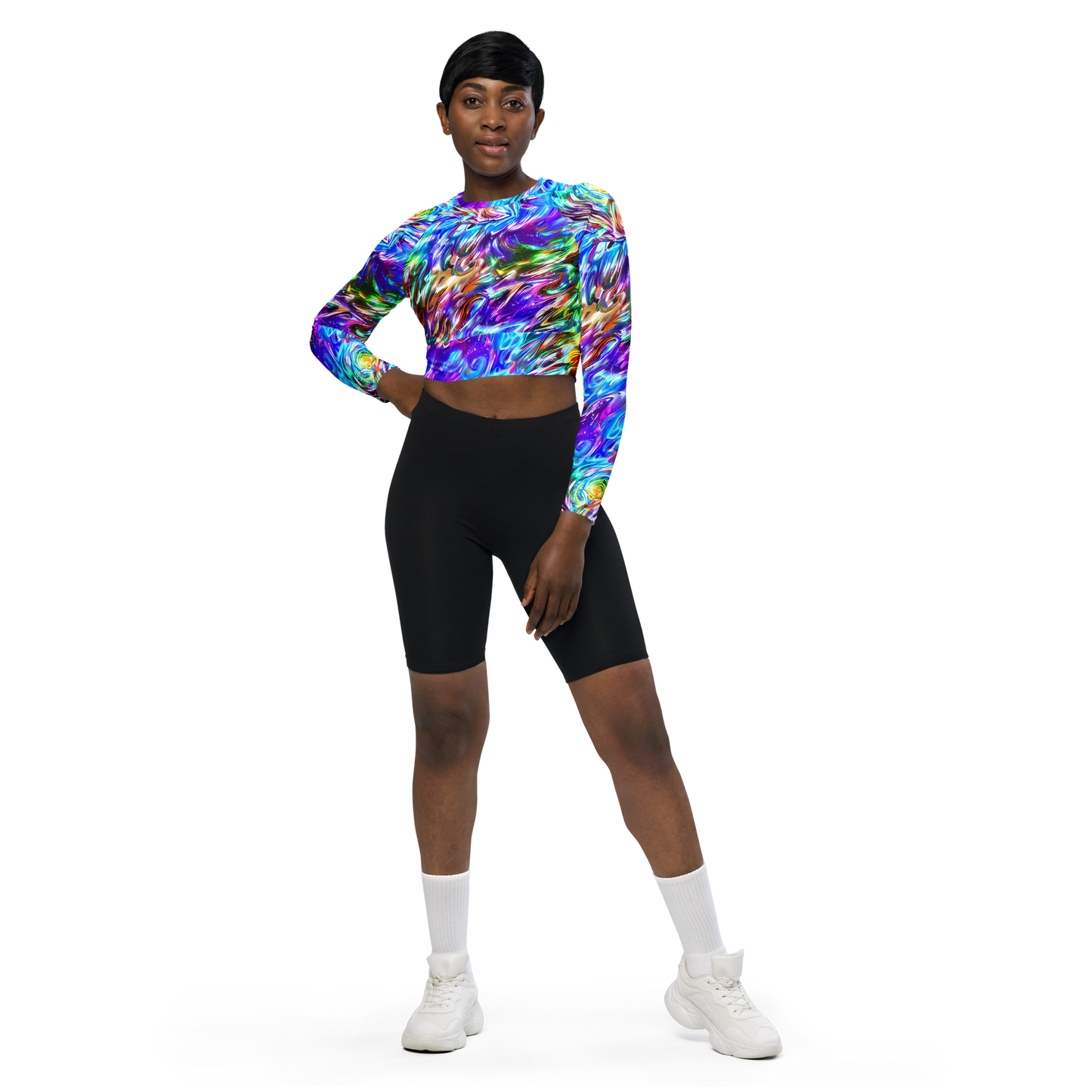 Long Sleeve Crop Top - Faini Whirlwind