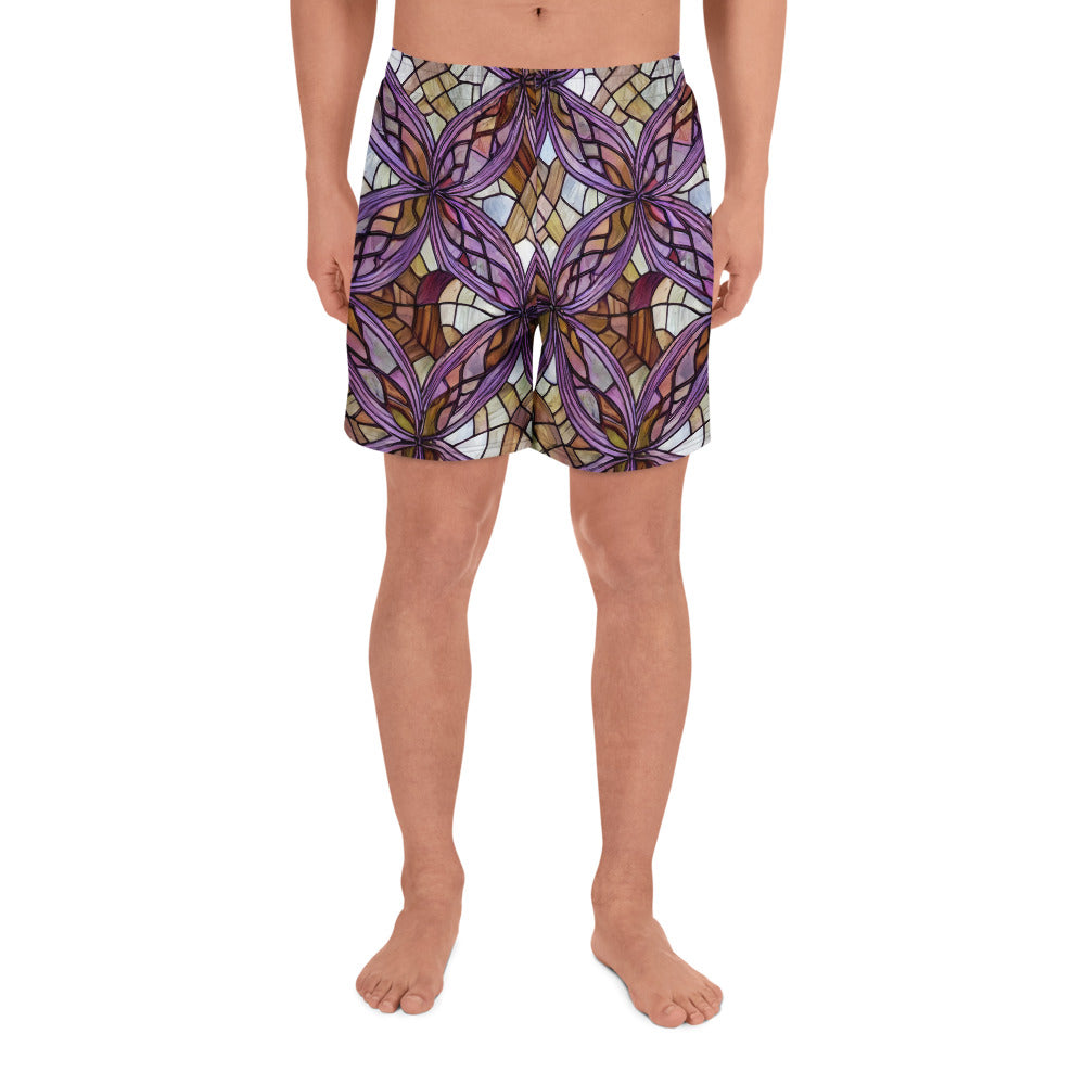 Athletic Long Shorts - Stained Glass Whirl
