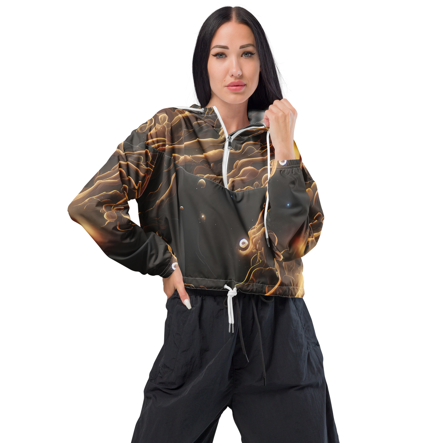 Women's Cropped Windbreaker - Ether Tangle