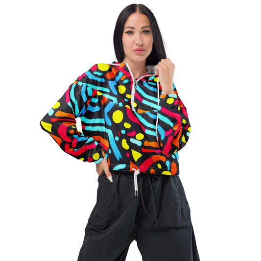 Women's Cropped Windbreaker - Midnight Stream