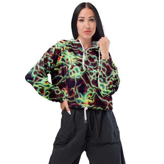 Women's Cropped Windbreaker - Chimeric Currents