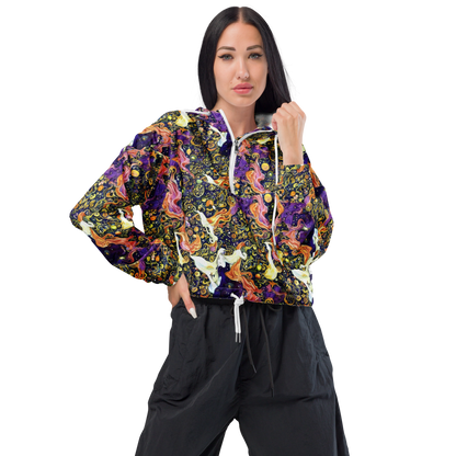 Women's Cropped Windbreaker - Ethereal Waltz