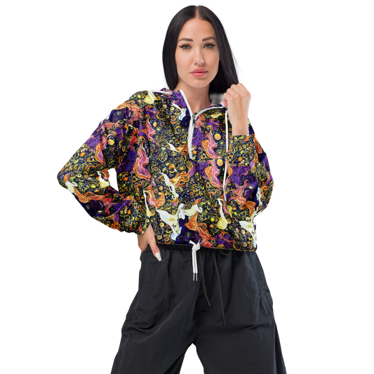 Women's Cropped Windbreaker - Ethereal Waltz