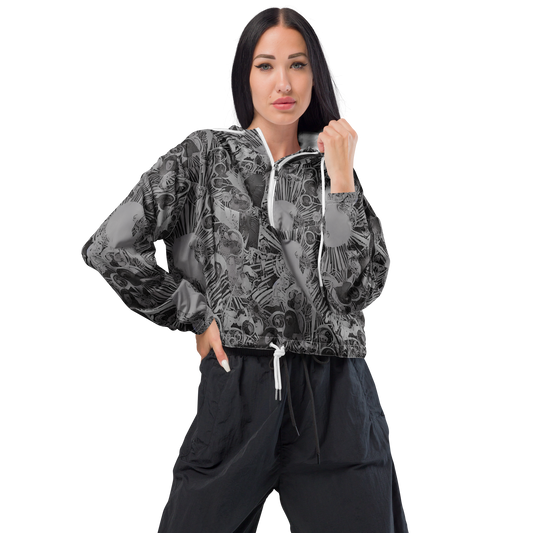 Women's Cropped Windbreaker - Dusk Enigma