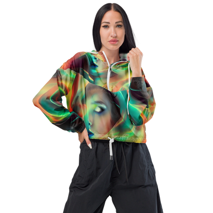 Women's Cropped Windbreaker - Soulfire Embrace