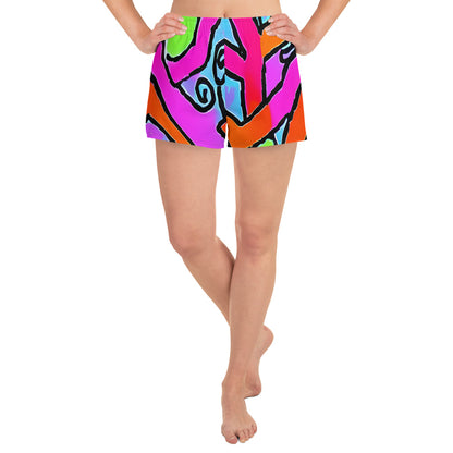 Women’s Athletic Shorts - Electric Mosaic