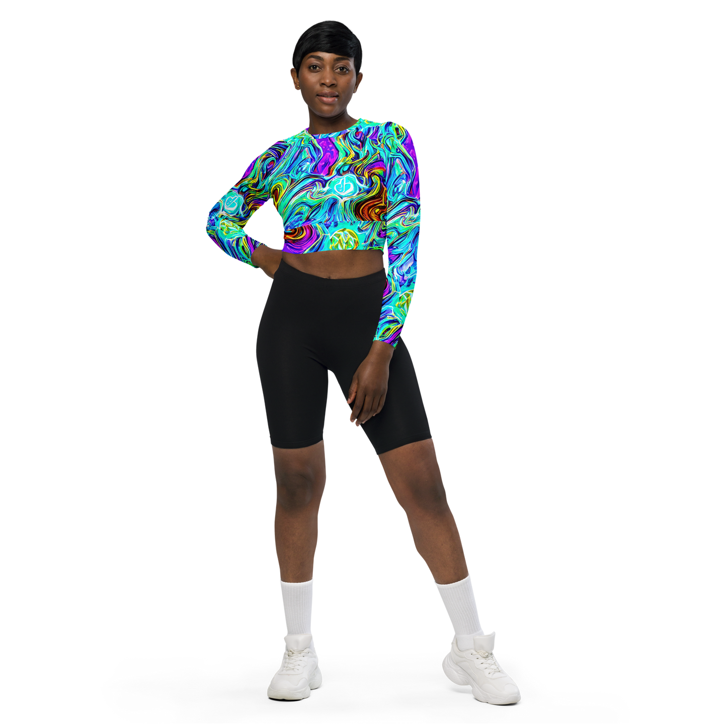 Long Sleeve Crop Top - Mystic Iridescence