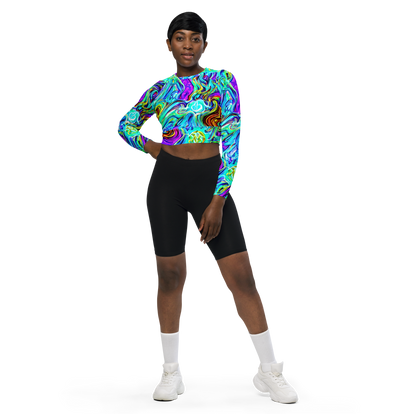 Long Sleeve Crop Top - Mystic Iridescence