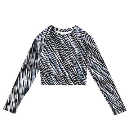 Long Sleeve Crop Top - Dupain Waves