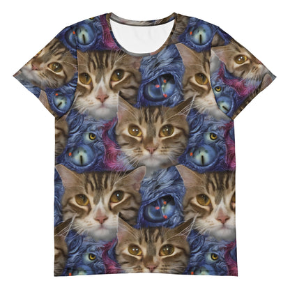 Men's Athletic T-Shirt - Feline Fantasy